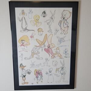 Looney Tunes Bugs 'N Friends Composition Poster Warner Brothers 1997 Virgil Ross